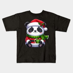 Panda merry christmas Kids T-Shirt